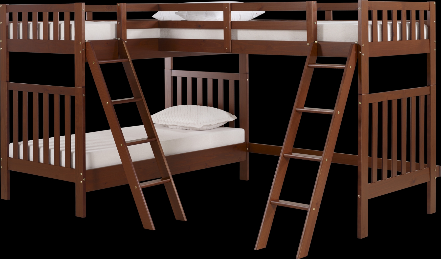 Kids Hartlams Chestnut Twin/Twin/Twin Bunk Bed - Thumbnail - Image 1