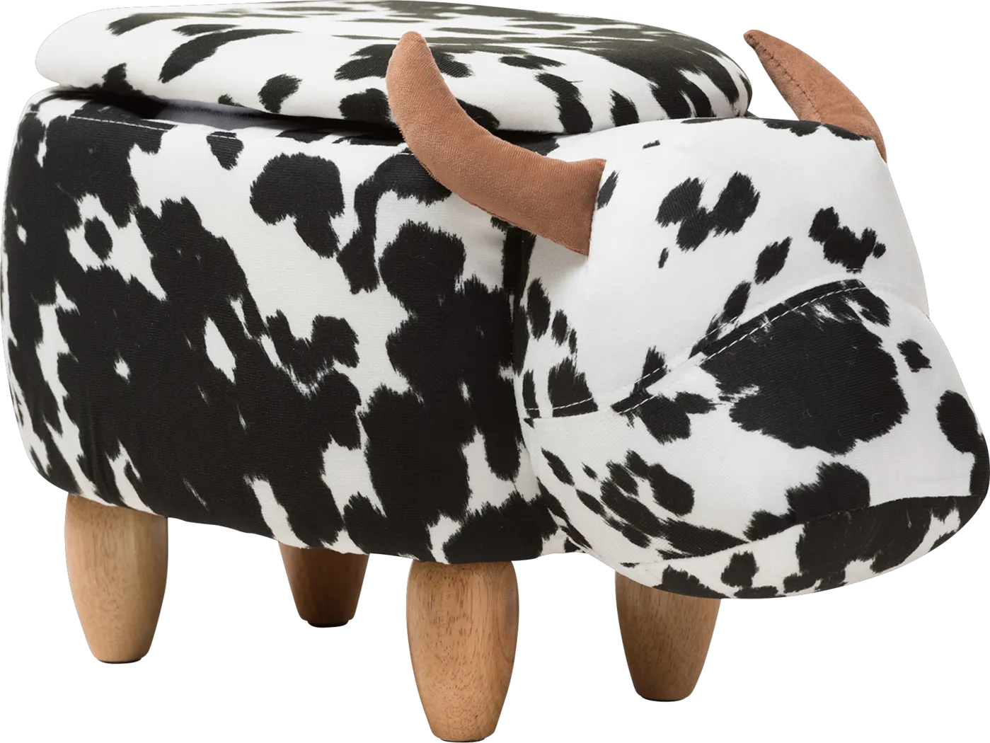 Kids Having A Cow Black Storage Ottoman - Thumbnail - Image 1