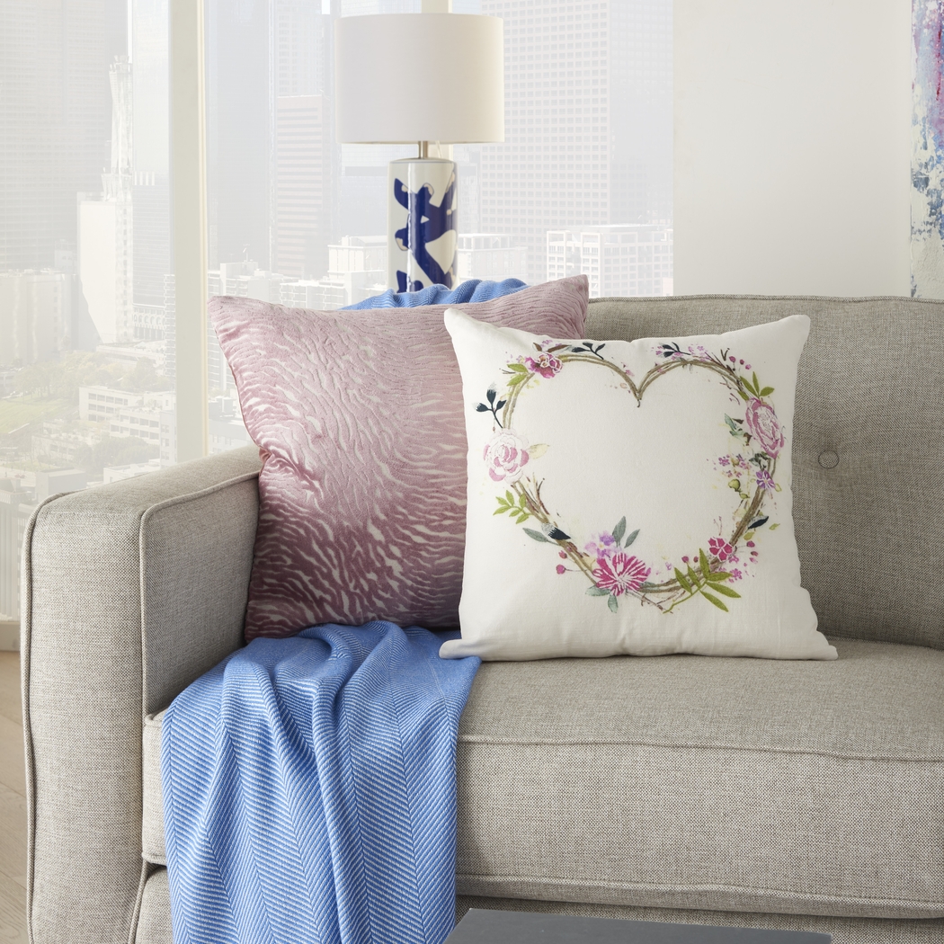 Kids Heart of Flowers White Accent Pillow - Thumbnail - Image 4