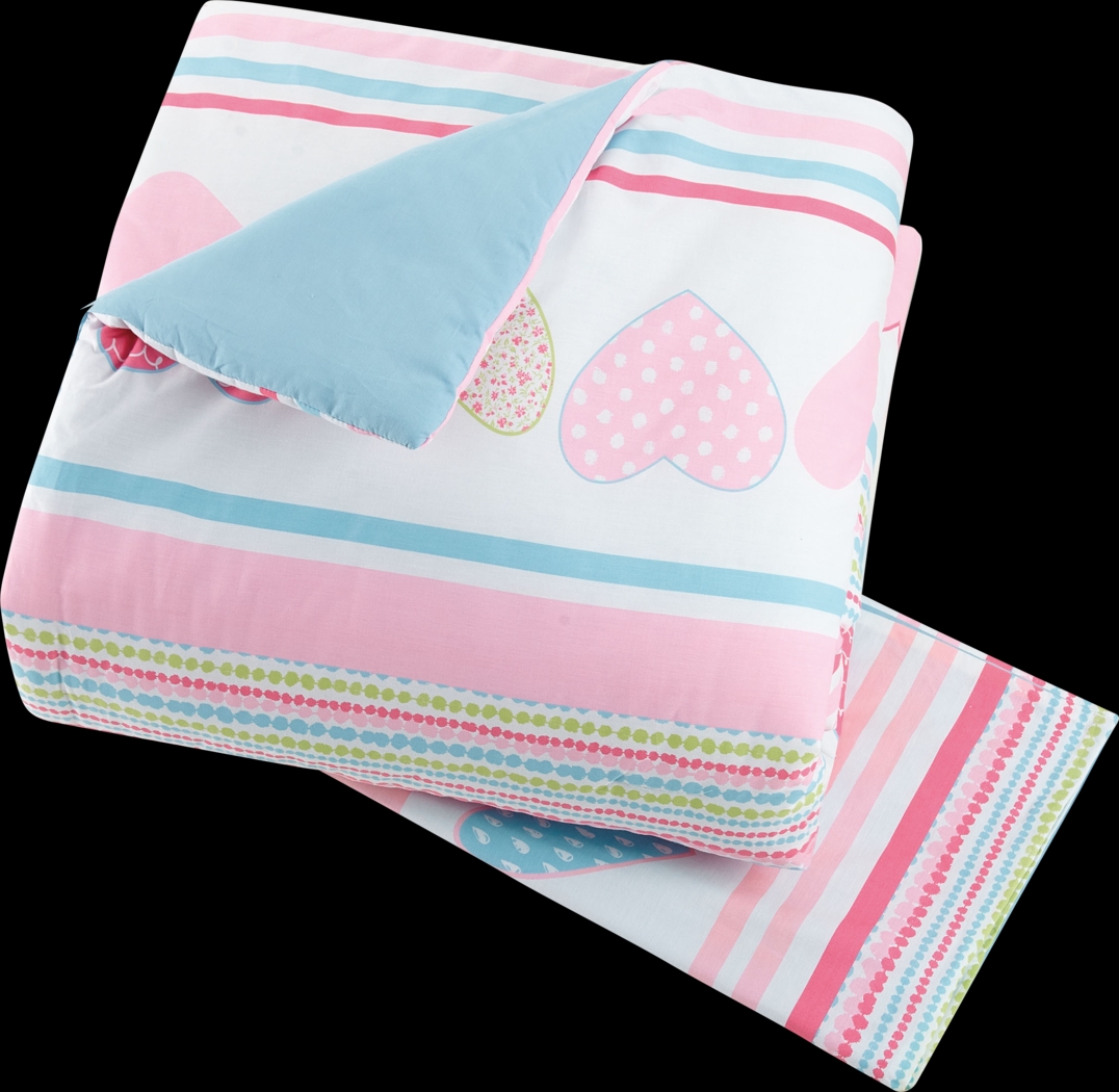 Kids Heart Of Love Pink Full Comforter Set - Thumbnail - Image 5