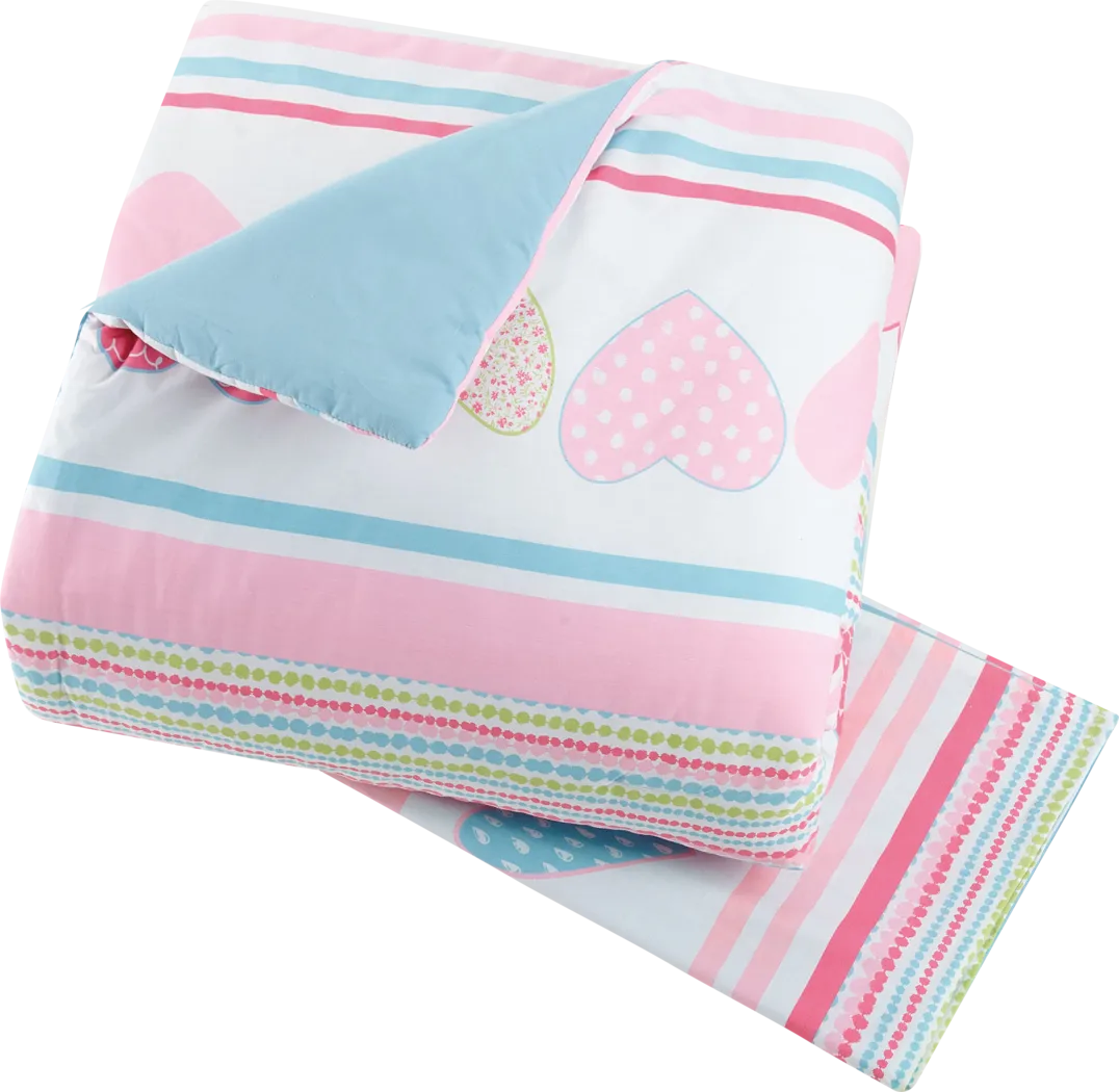 Kids Hearts Of Love Pink 4 Pc Twin Comforter Set - Thumbnail - Image 6