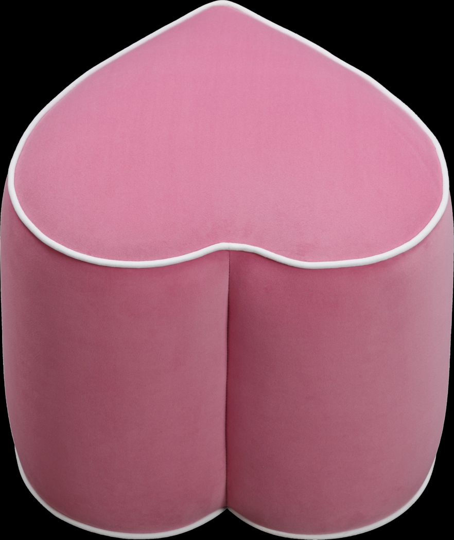 Kids Heartthrob Bright Pink Heart Ottoman - Thumbnail - Image 2