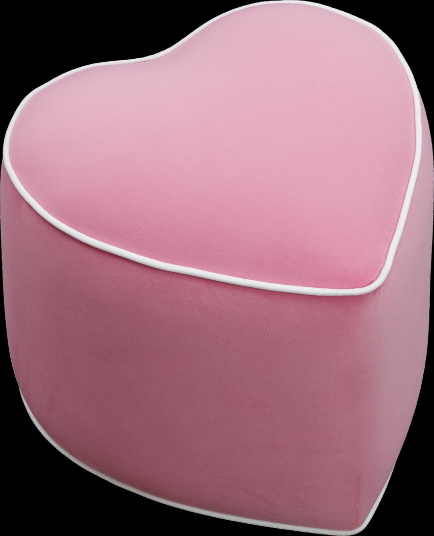 Kids Heartthrob Bright Pink Heart Ottoman - Thumbnail - Image 1