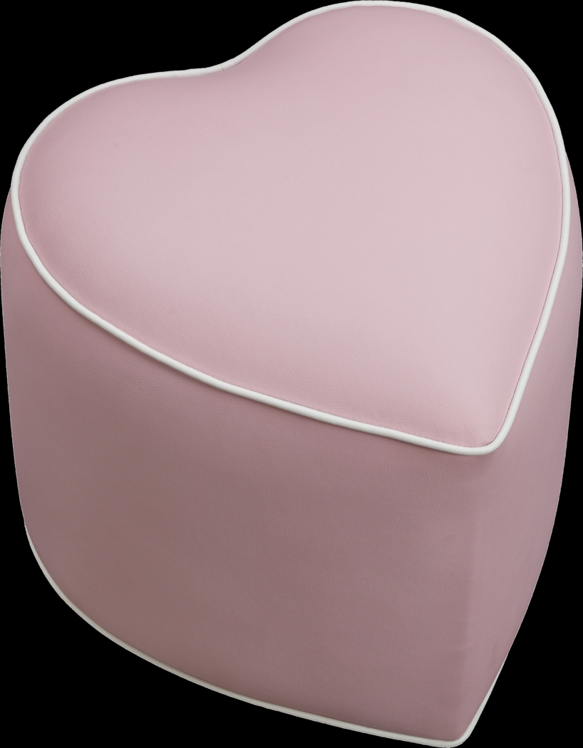 Kids Heartthrob Pink Heart Ottoman - Thumbnail - Image 1