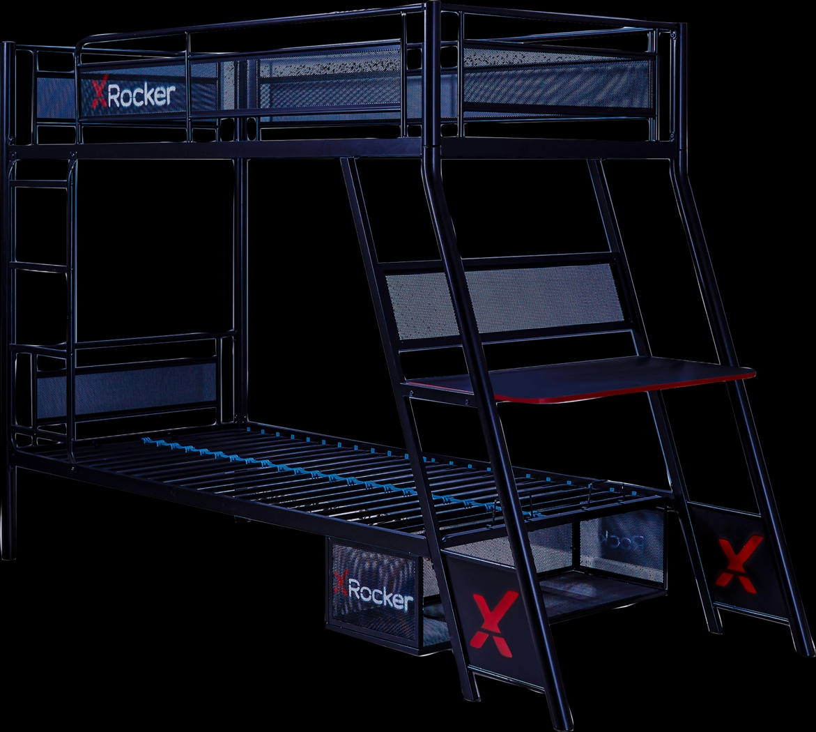 Kids Helenka Black Twin/Twin Gaming Bunk Bed - Thumbnail - Image 1