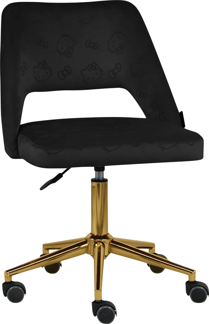 Kids Hello Kitty Black Swivel Vanity Chair - Thumbnail - Image 2
