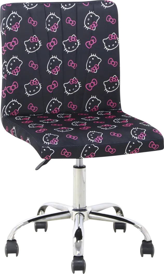 Kids Hello Kitty Sweet Black Swivel Vanity Chair - Thumbnail - Image 2