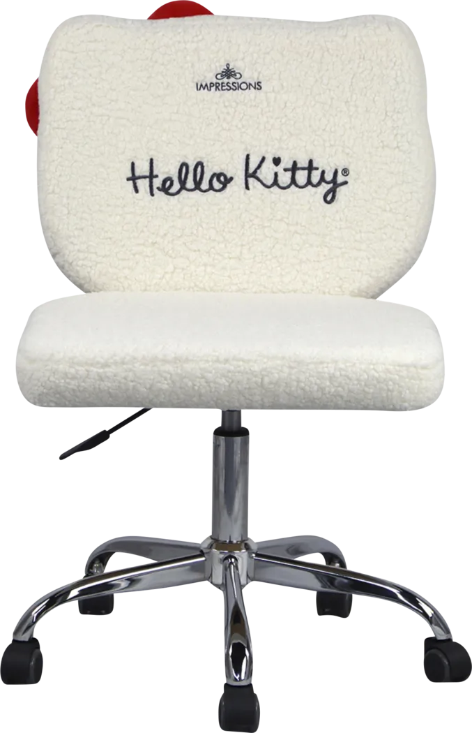 Kids Hello Kitty White Swivel Vanity Chair - Thumbnail - Image 2