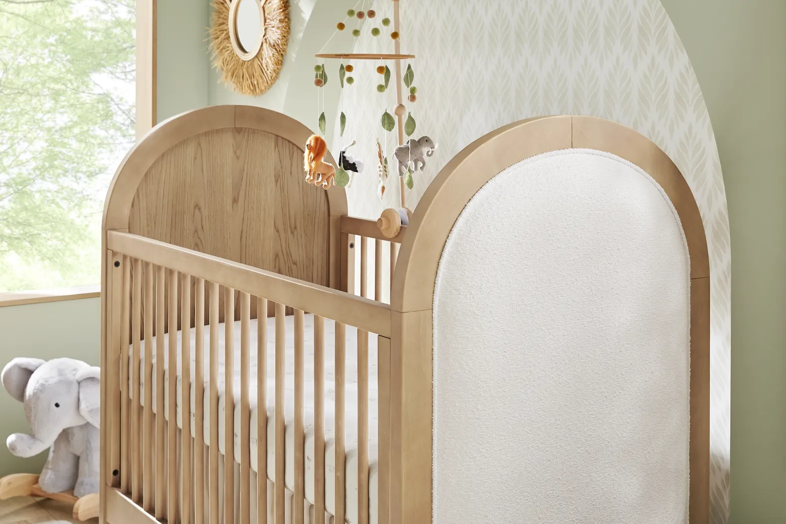 Kids Hidden Hills Light Oak 3-in-1 Convertible Crib with Toddler Rail - Image 6