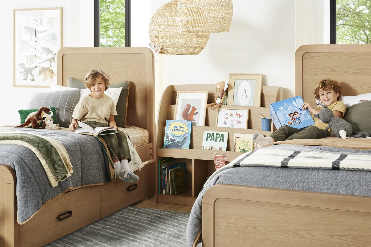 Kids Hidden Hills Light Oak Dual Full Panel Bedroom - Thumbnail - Image 3