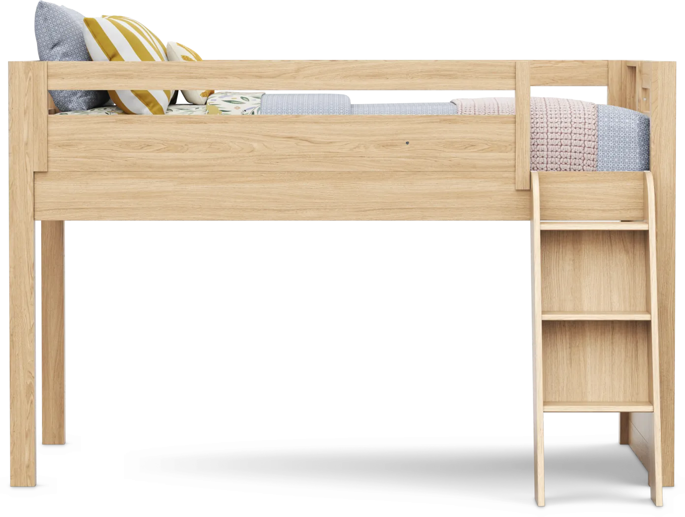 Kids Hidden Hills Light Oak Twin Loft Bed with Activity Panel - Thumbnail - Image 3