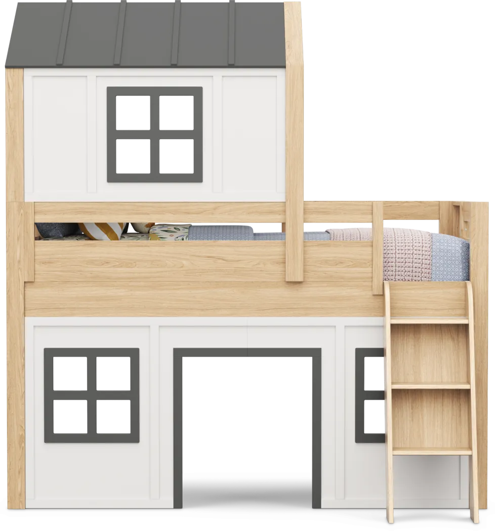 Kids Hidden Hills Light Oak Twin Low Loft Treehouse with Activity Panel - Thumbnail - Image 2