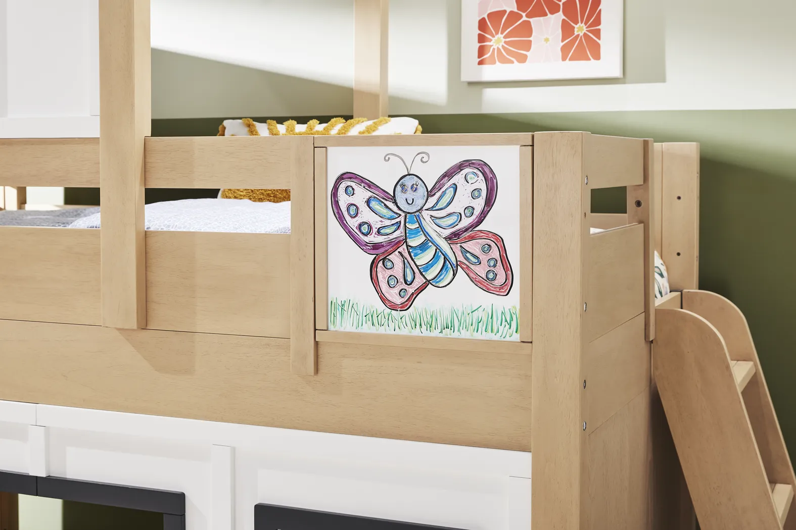 Kids Hidden Hills Light Oak Twin Low Loft Treehouse with Activity Panel - Image 8