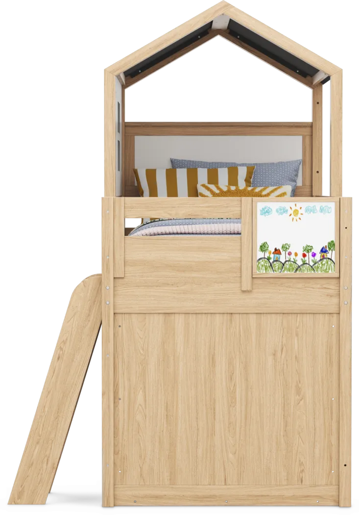 Kids Hidden Hills Light Oak Twin Low Loft Treehouse with Activity Panel - Thumbnail - Image 4