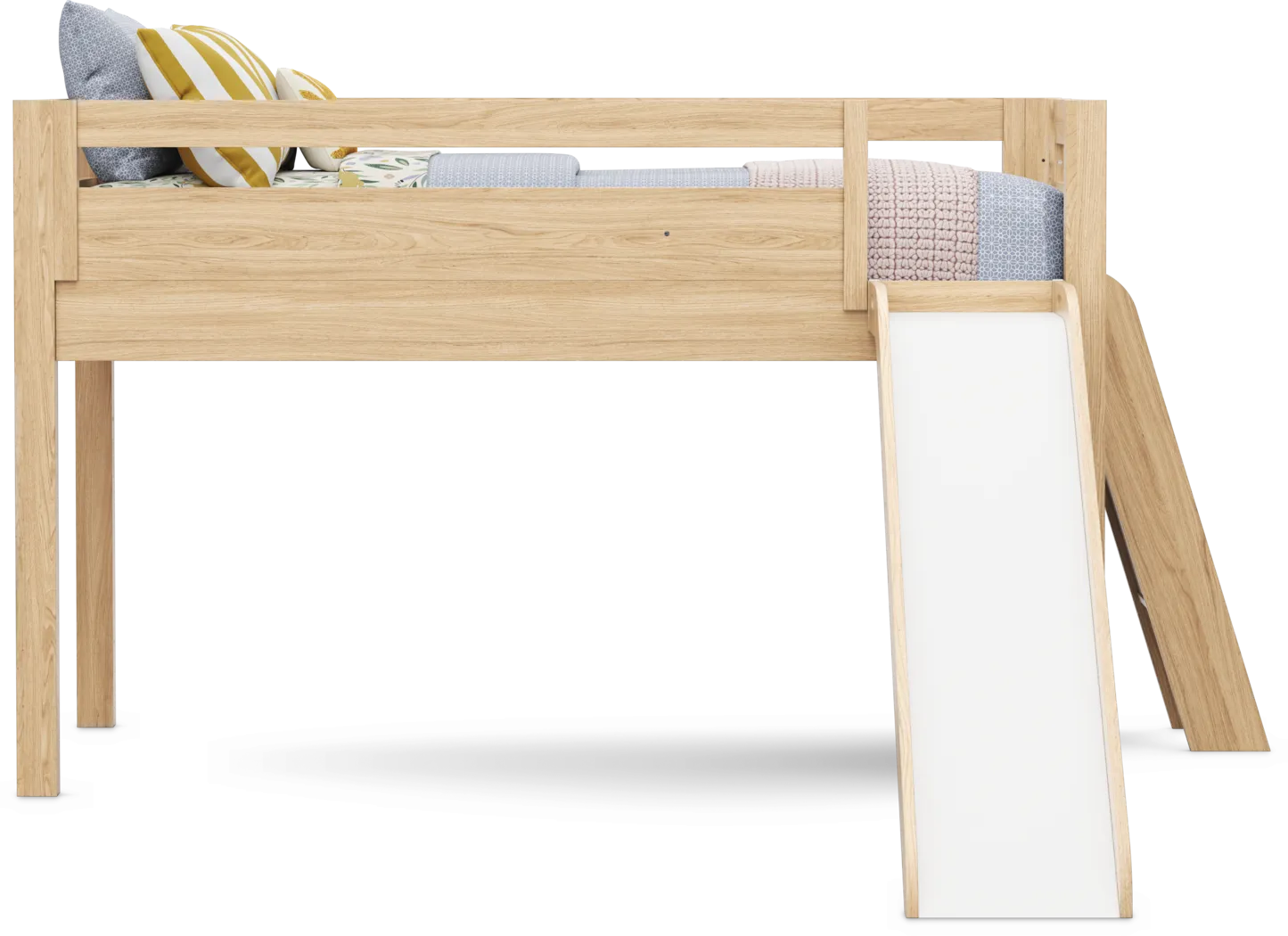 Kids Hidden Hills Light Oak Twin Low Loft with Slide - Thumbnail - Image 3