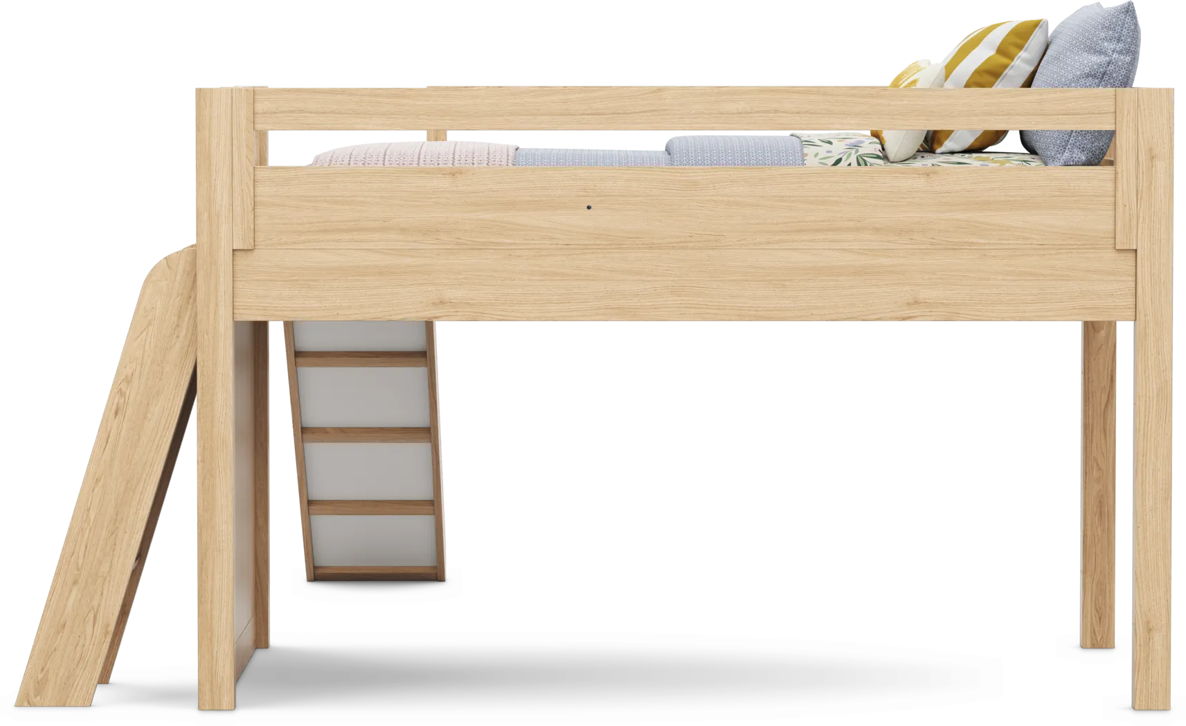 Kids Hidden Hills Light Oak Twin Low Loft with Slide - Thumbnail - Image 4