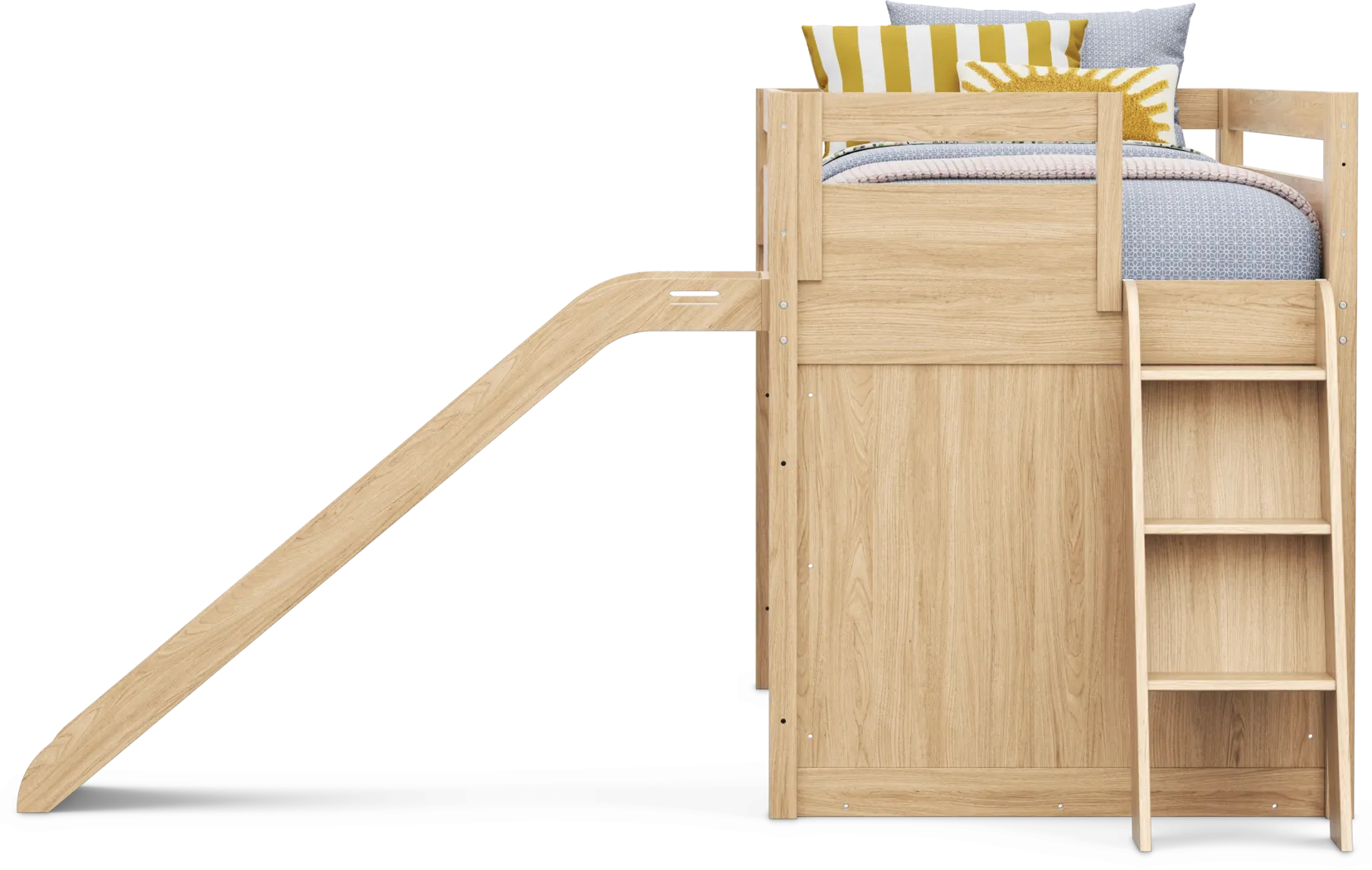 Kids Hidden Hills Light Oak Twin Low Loft with Slide - Image 6