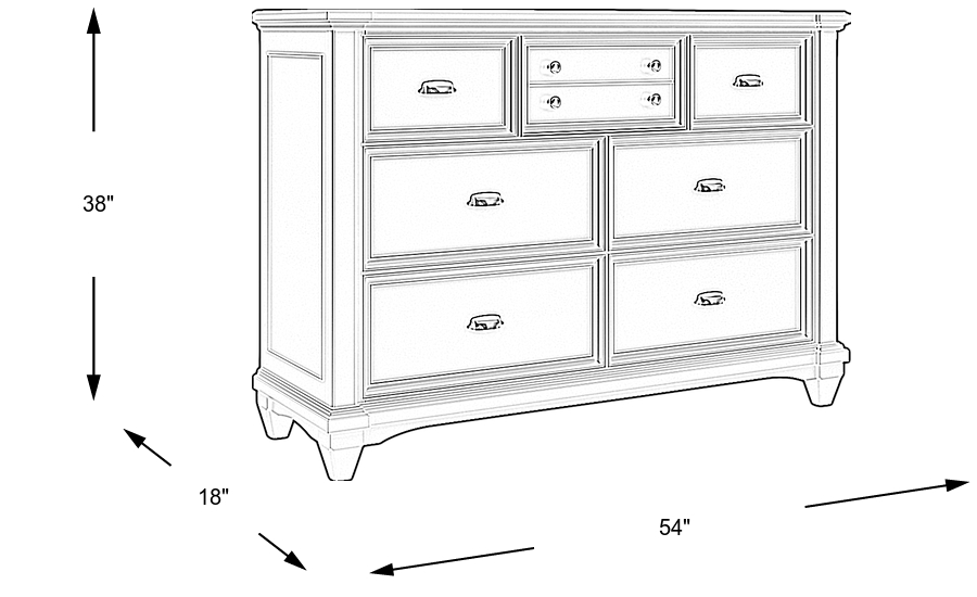 Dimension Image. Please refer to the Dimension Tab on this page for dimension details.