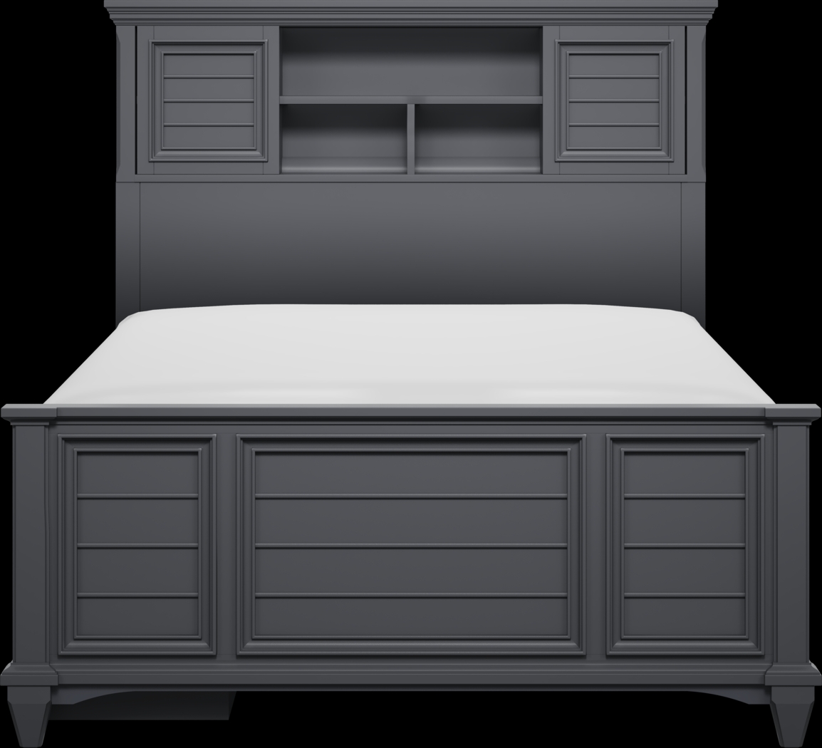 Kids Hilton Head Graphite Full Bookcase Bed with Storage Side Rail - Thumbnail - Image 2