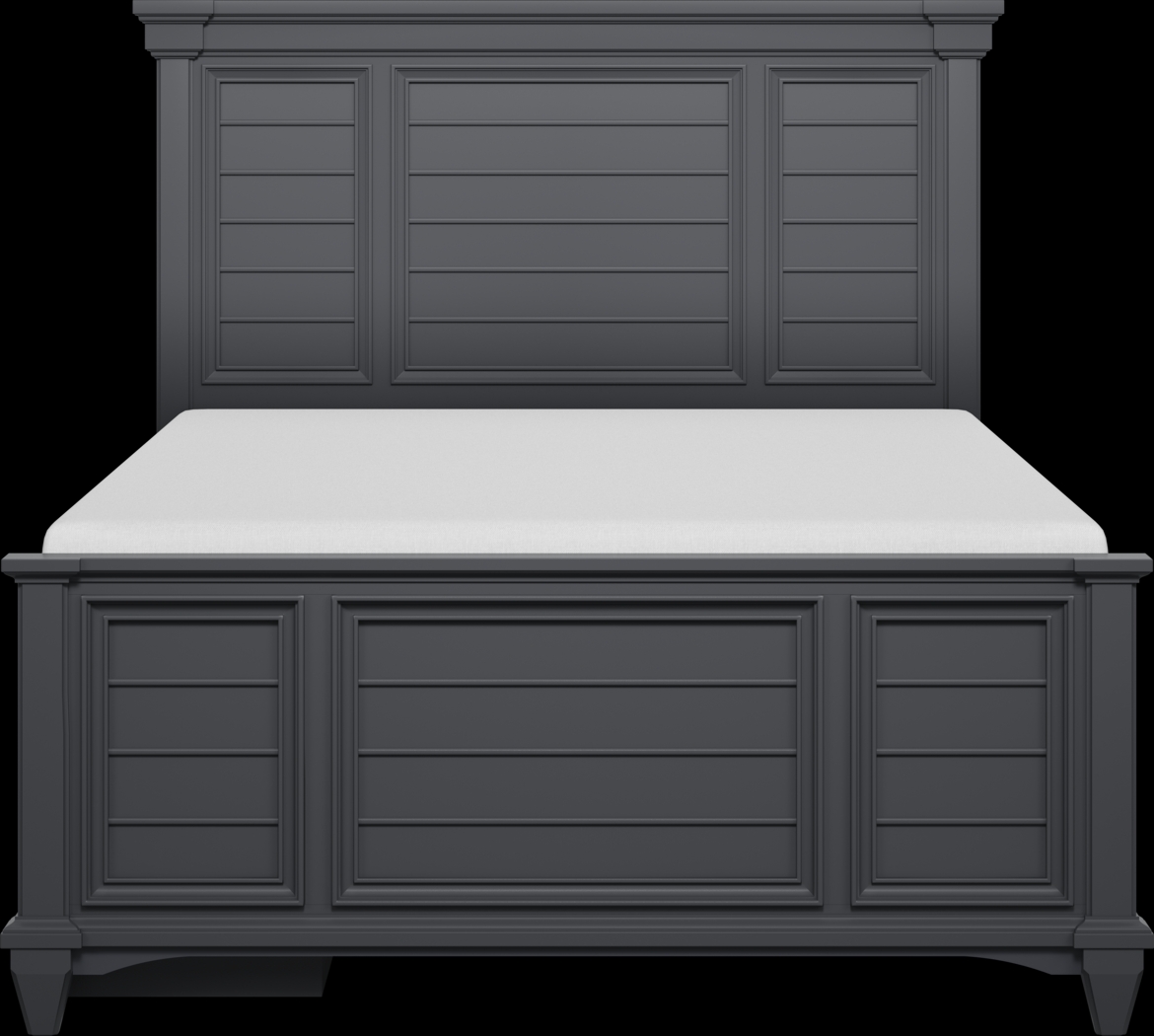 Kids Hilton Head Graphite Full Panel Bed with Storage Side Rail - Thumbnail - Image 2