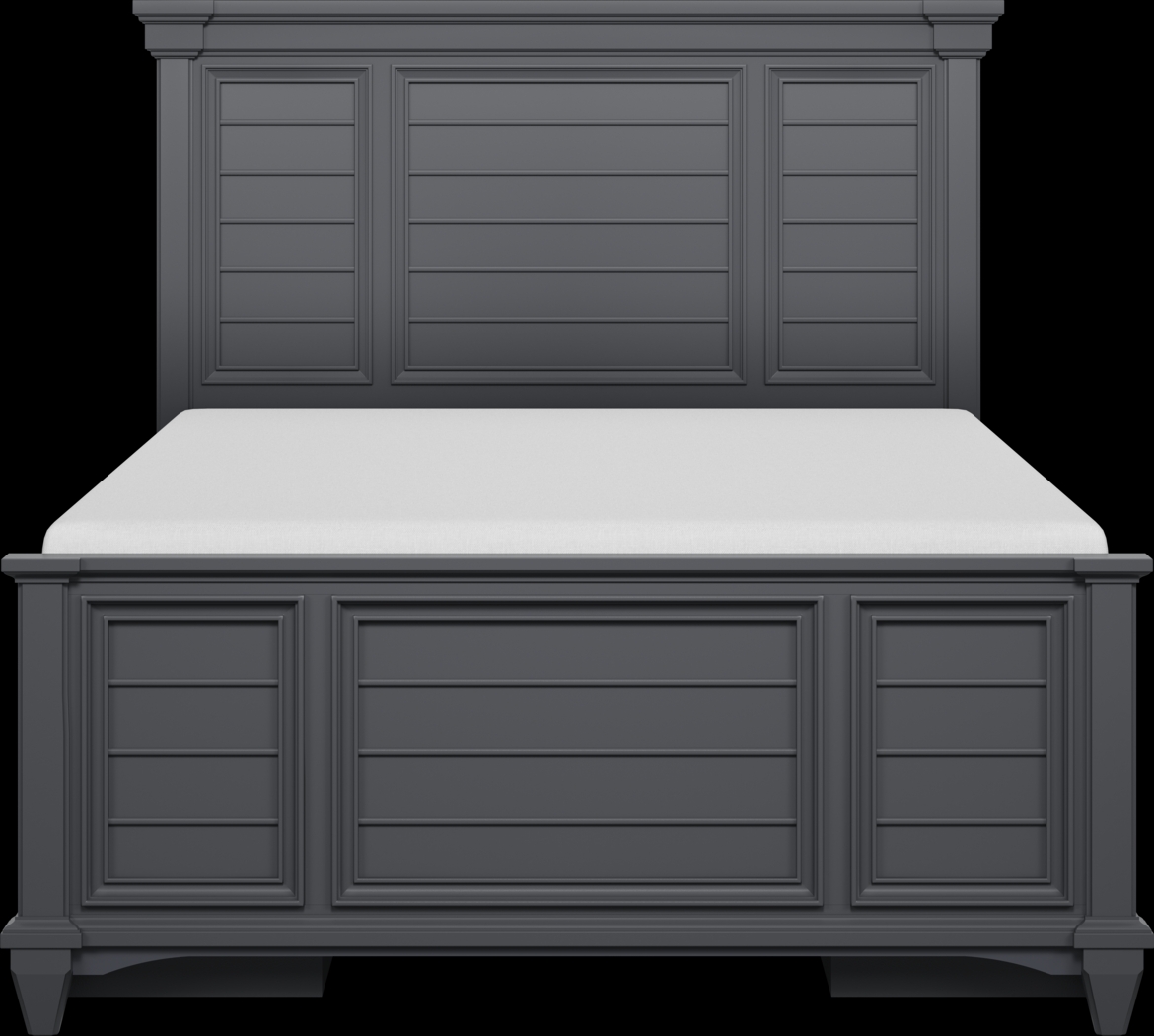 Kids Hilton Head Graphite Full Panel Bed with Storage Side Rails - Thumbnail - Image 2