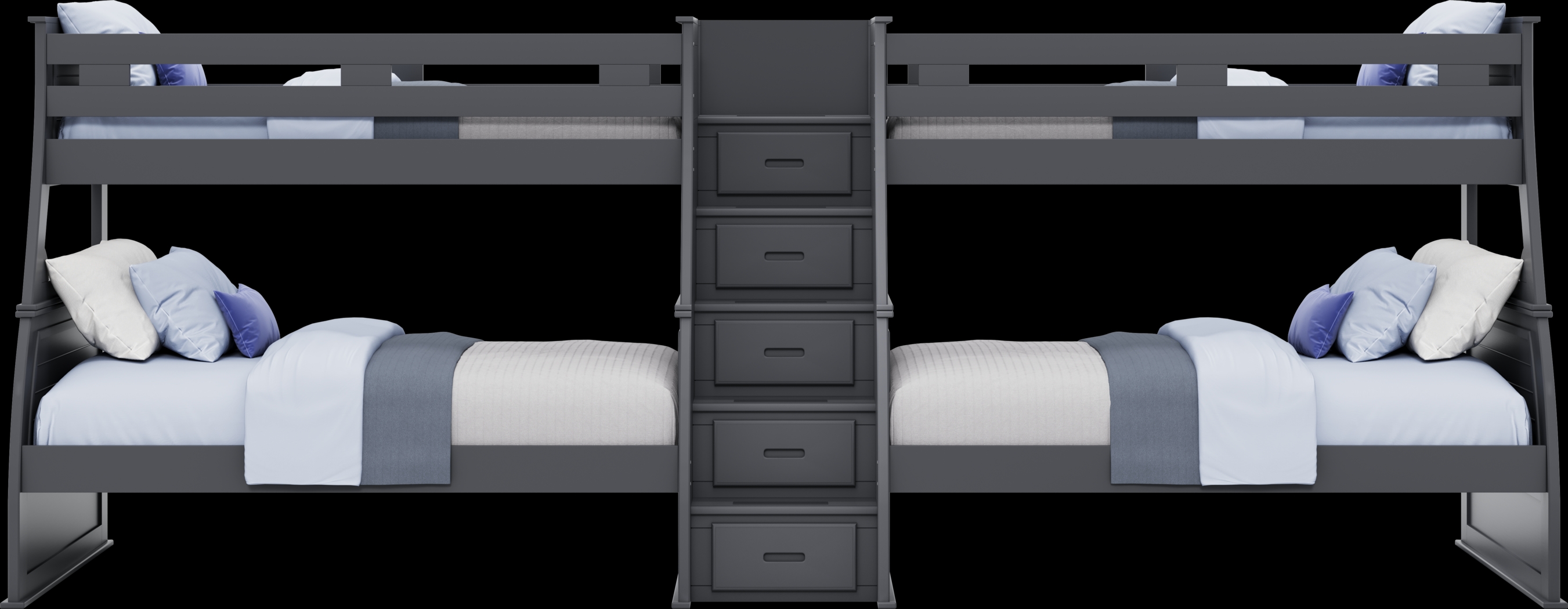 Kids Hilton Head Graphite Twin/Full Double Step Bunk - Thumbnail - Image 2