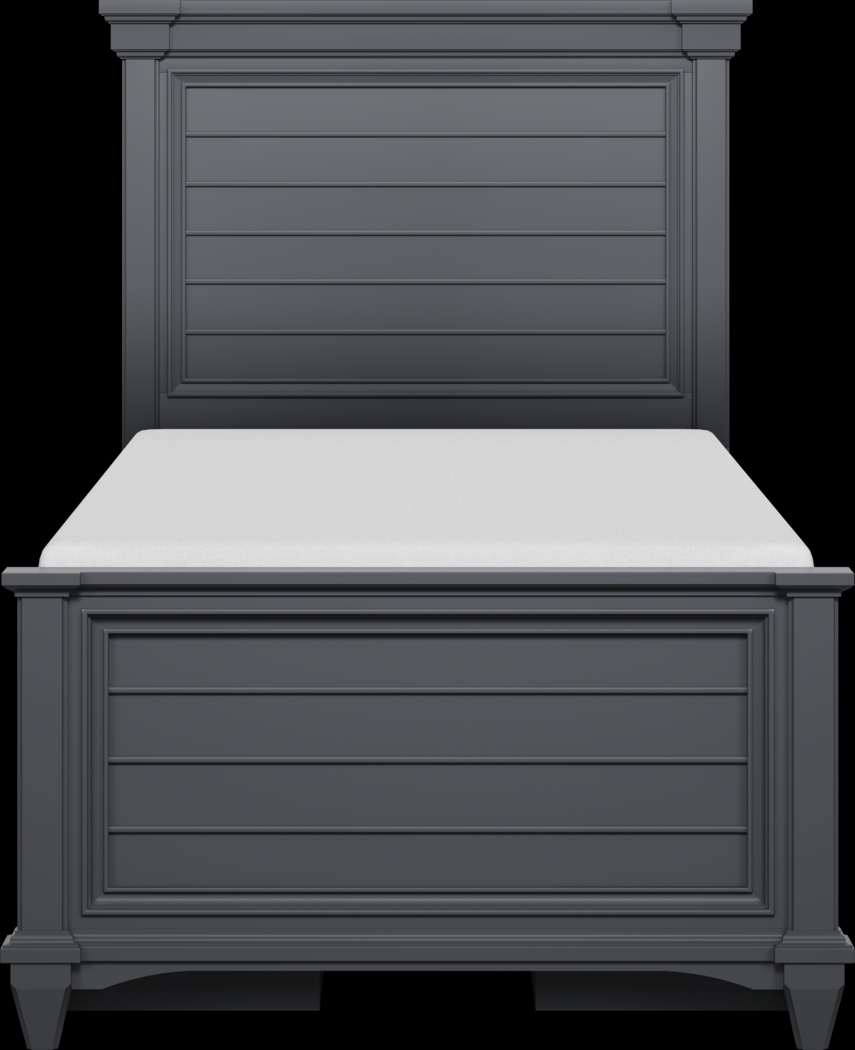 Kids Hilton Head Graphite Twin Panel Bed with Storage Side Rails - Thumbnail - Image 2