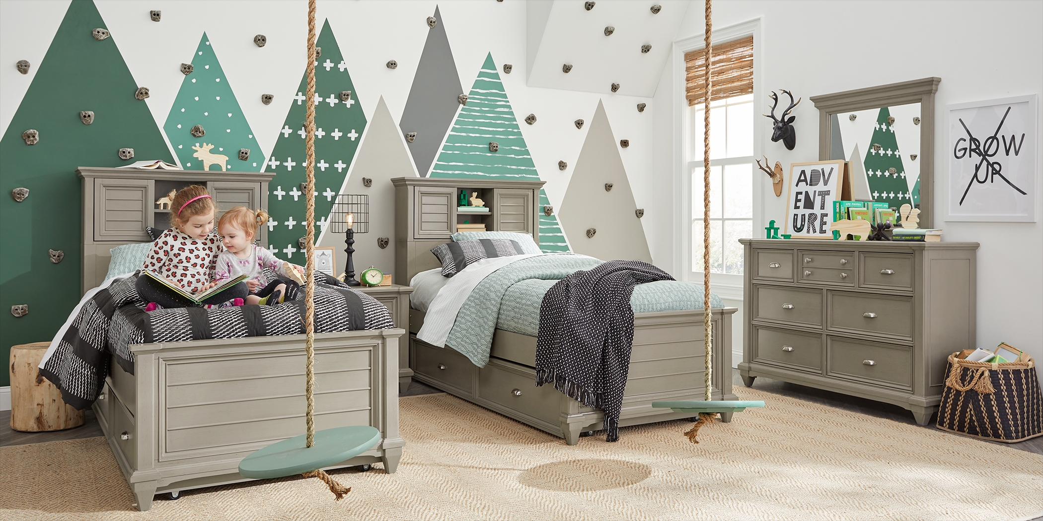 Kids Hilton Head Gray Twin Bookcase Bedroom - Thumbnail - Image 4