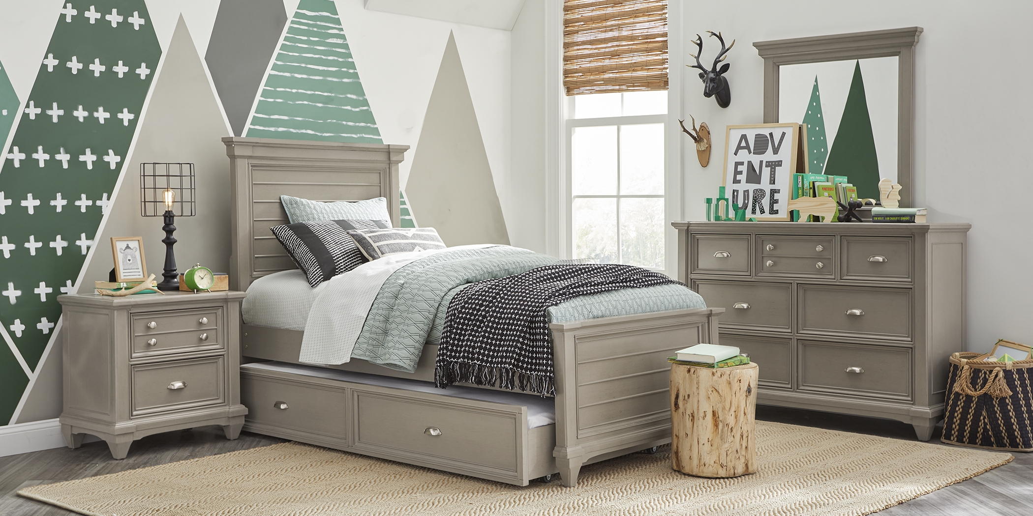 Kids Hilton Head Gray 5 Pc Twin Panel Bedroom - Thumbnail - Image 1