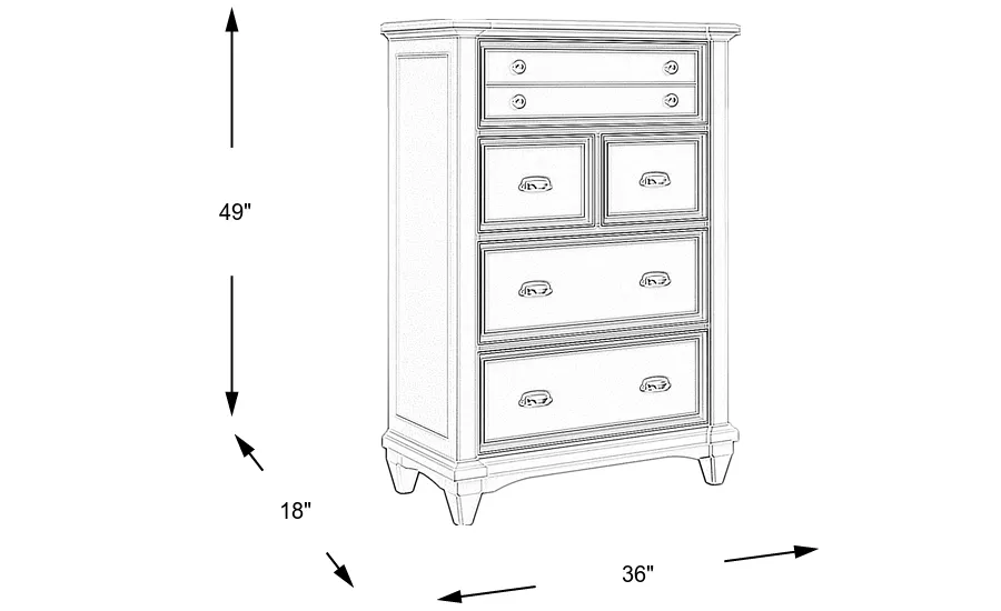 Dimension Image. Please refer to the Dimension Tab on this page for dimension details.
