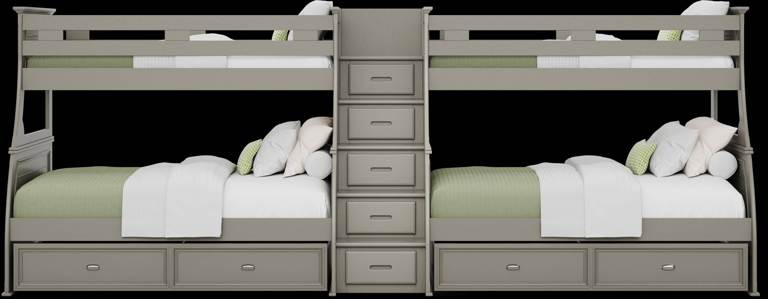 Kids Hilton Head Gray Twin/Full Double Step Bunk - Thumbnail - Image 3
