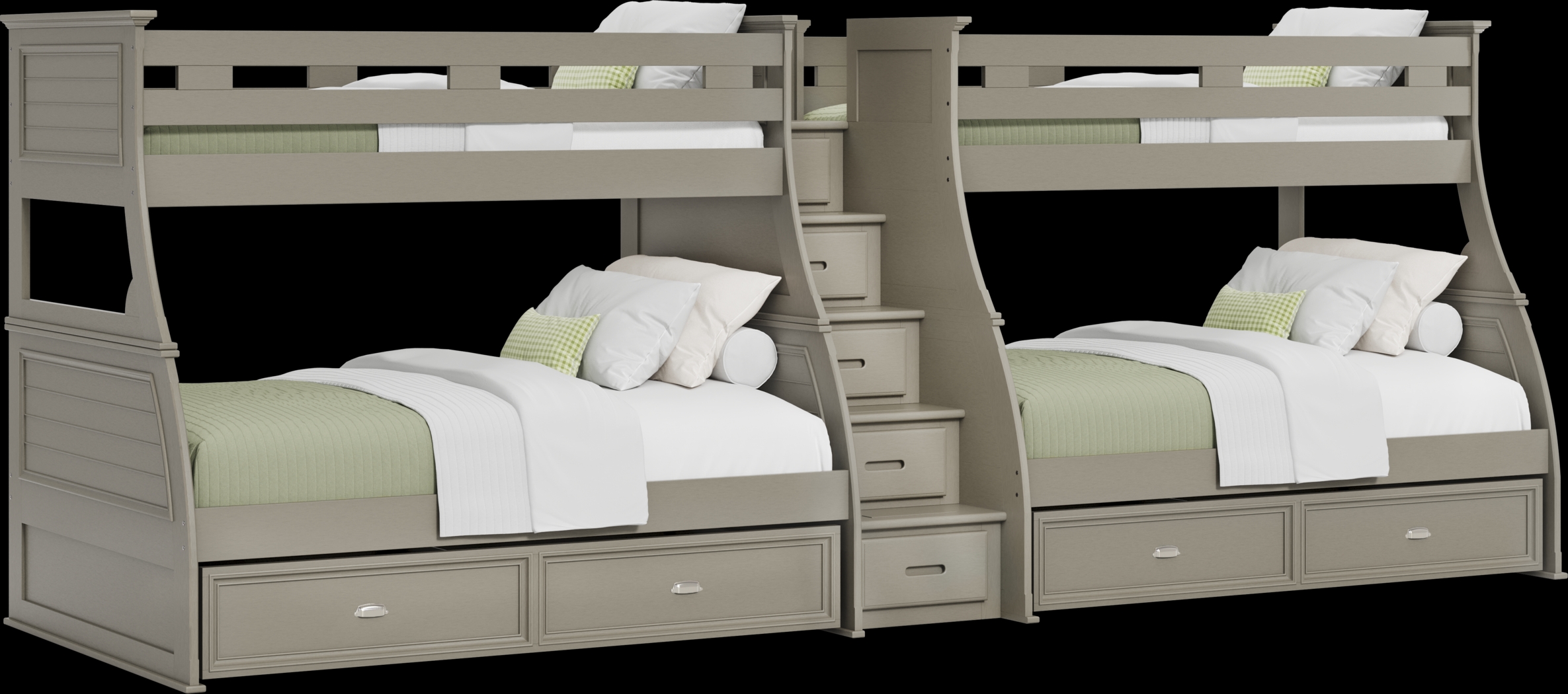 Kids Hilton Head Gray Twin/Full Double Step Bunk - Thumbnail - Image 4