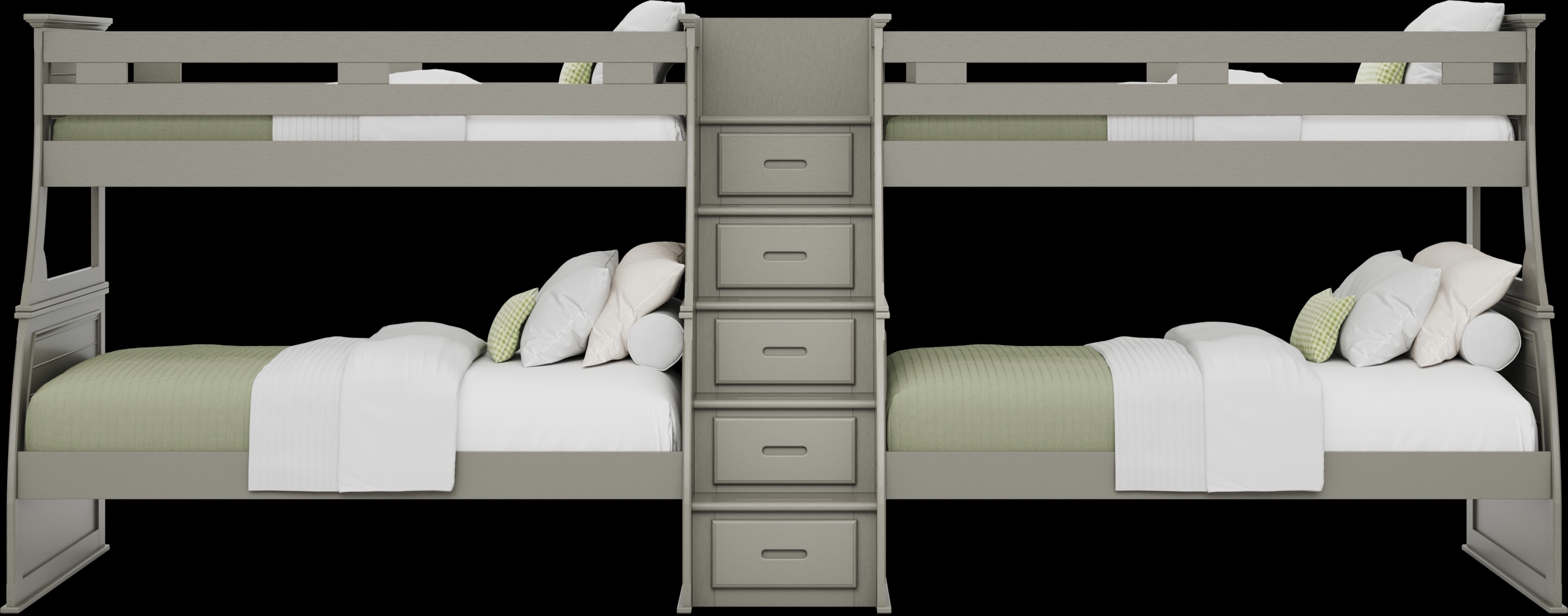 Kids Hilton Head Gray Twin/Full Double Step Bunk - Thumbnail - Image 1