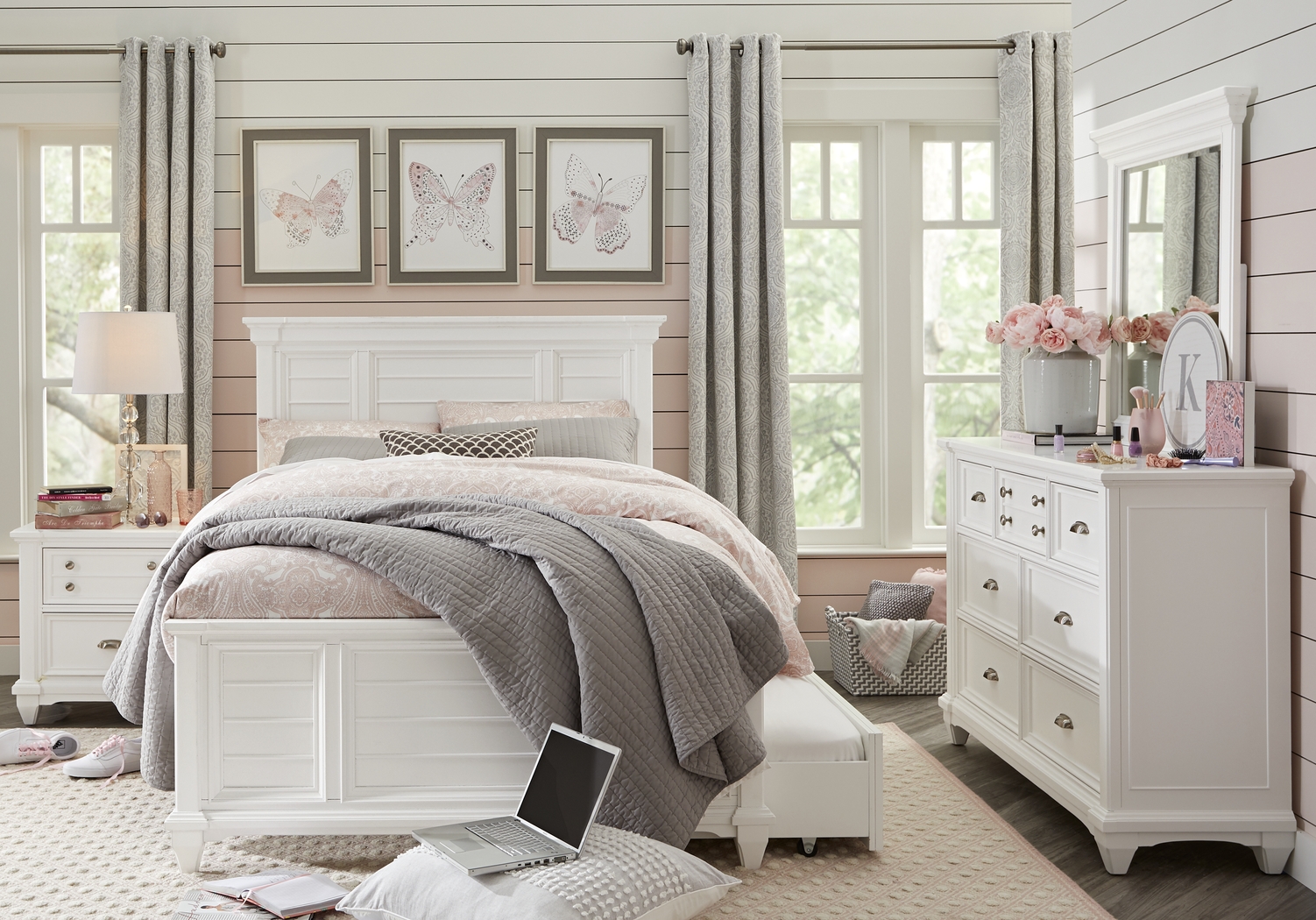 Kids Hilton Head White 3 Pc Full Panel Bed - Thumbnail - Image 3