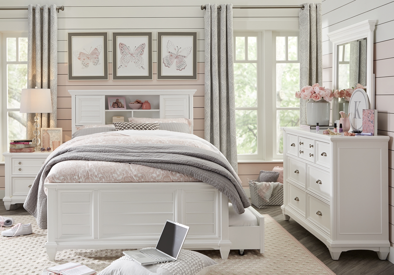 Kids Hilton Head White 3 Pc Twin Bookcase Bed - Thumbnail - Image 3