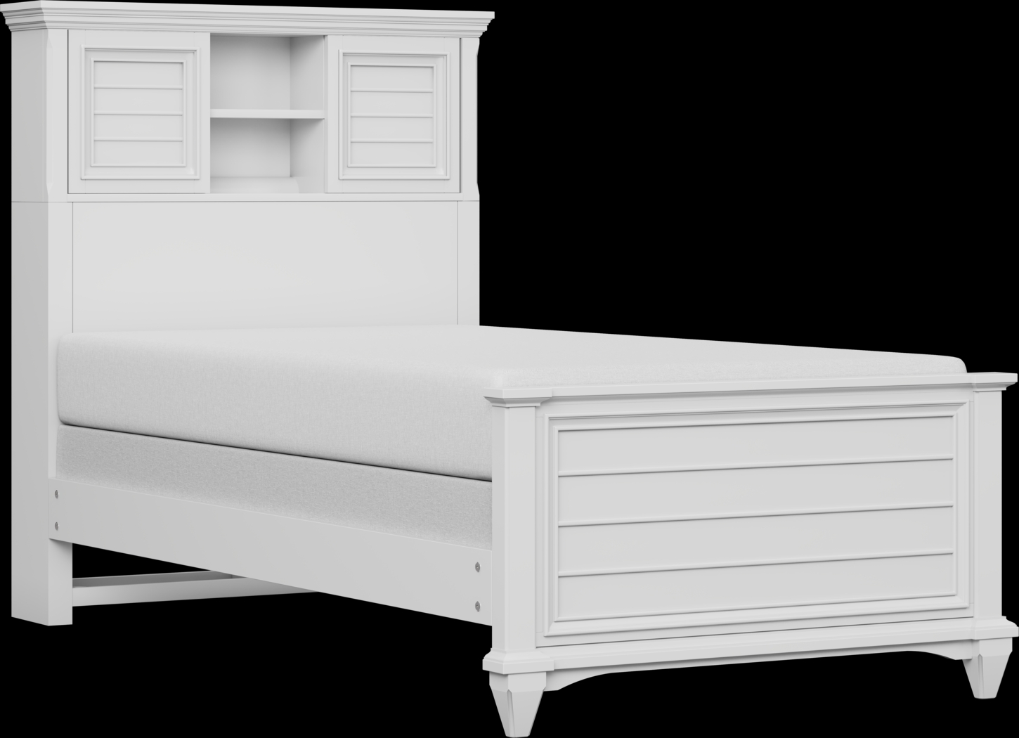 Kids Hilton Head White Twin Bookcase Bed - Thumbnail - Image 1