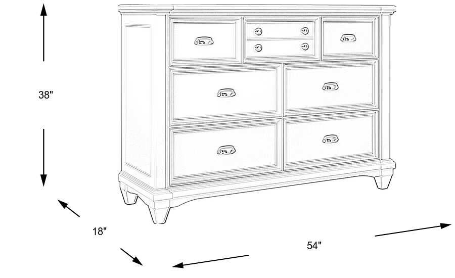 Dimension Image. Please refer to the Dimension Tab on this page for dimension details.
