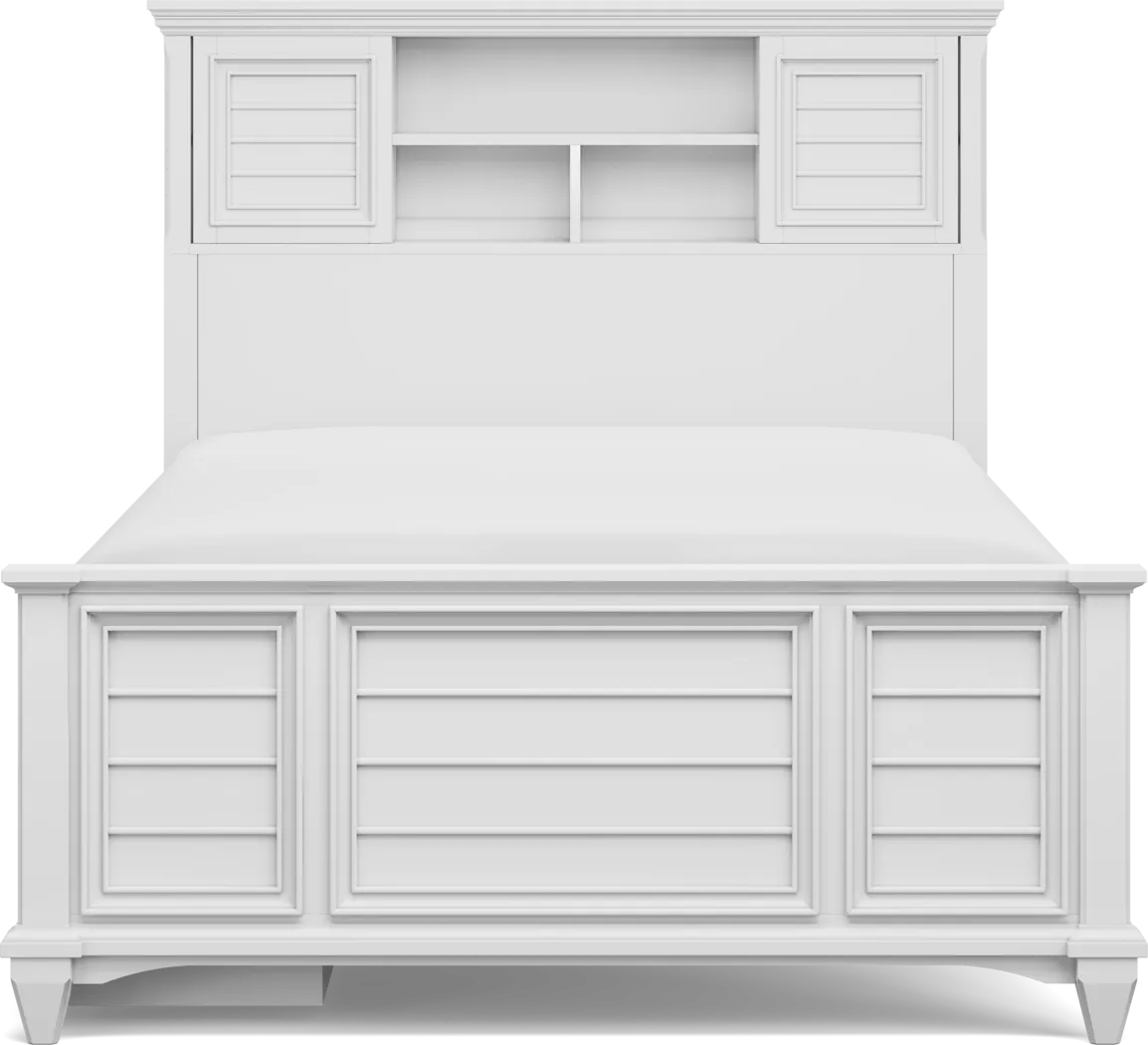 Kids Hilton Head White Full Bookcase Bed with Storage Side Rail - Thumbnail - Image 3