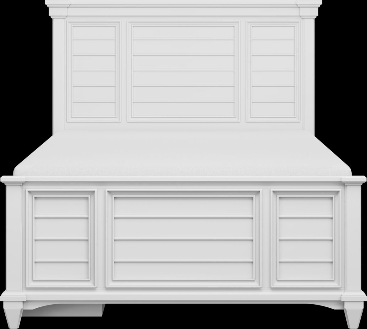 Kids Hilton Head White Full Panel Bed with Storage Side Rail - Thumbnail - Image 3