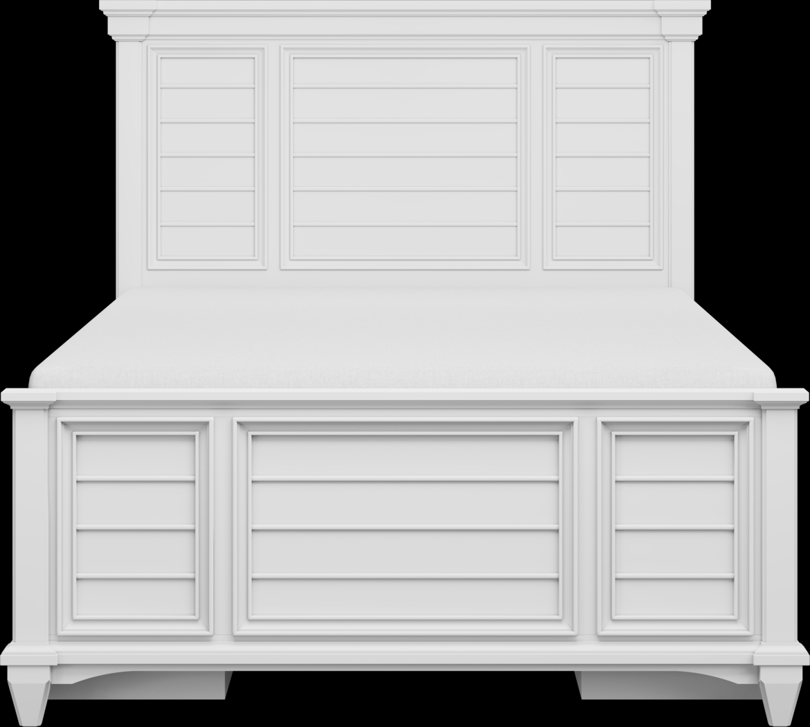 Kids Hilton Head White Full Panel Bed with Storage Side Rails - Thumbnail - Image 3