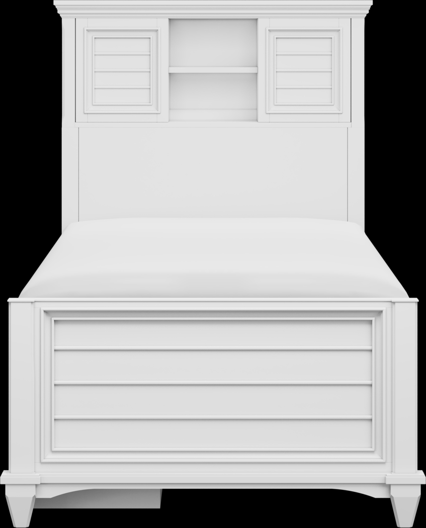 Kids Hilton Head White Twin Bookcase Bed with Storage Side Rail - Thumbnail - Image 3