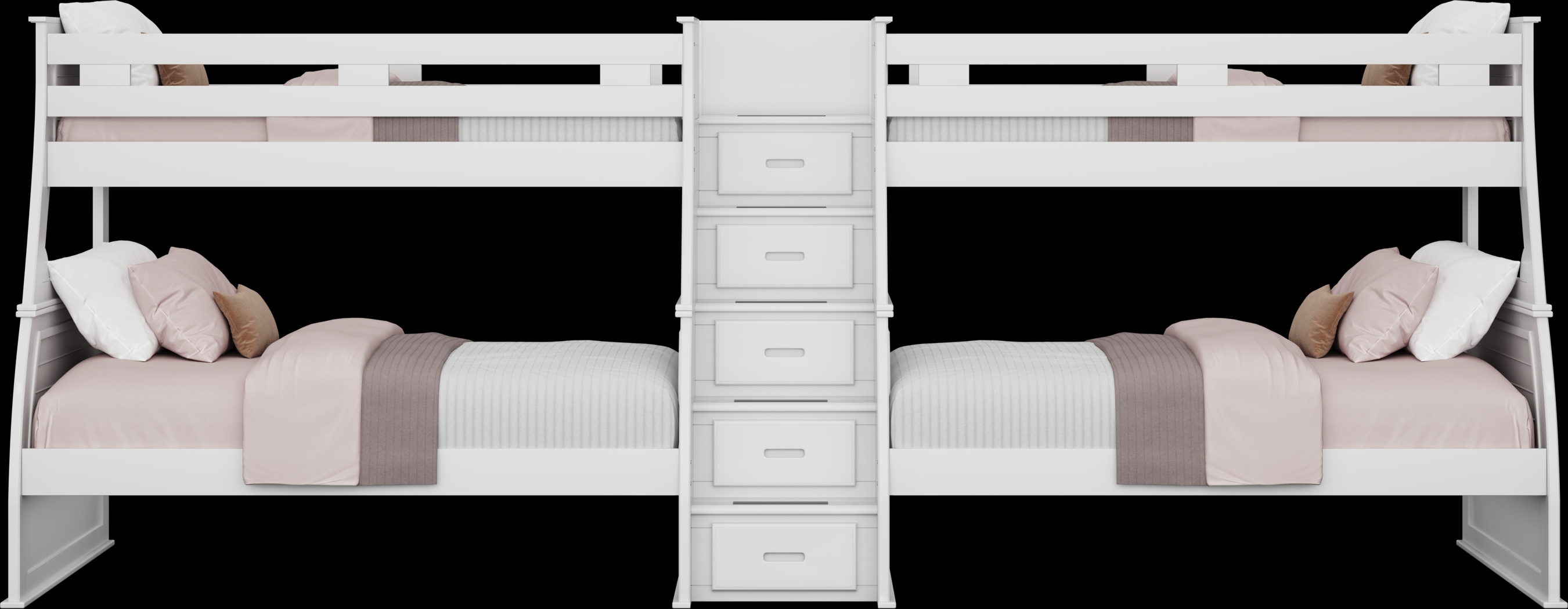 Kids Hilton Head White Twin/Full Double Step Bunk - Thumbnail - Image 2