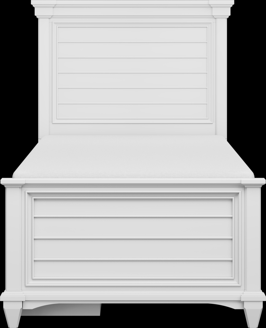 Kids Hilton Head White Twin Panel Bed with Storage Side Rail - Thumbnail - Image 3