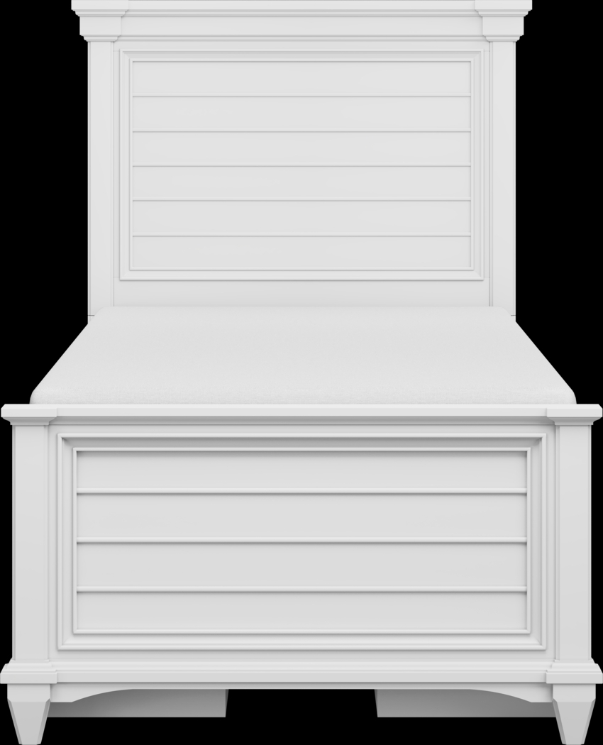 Kids Hilton Head White Twin Panel Bed with Storage Side Rails - Thumbnail - Image 3