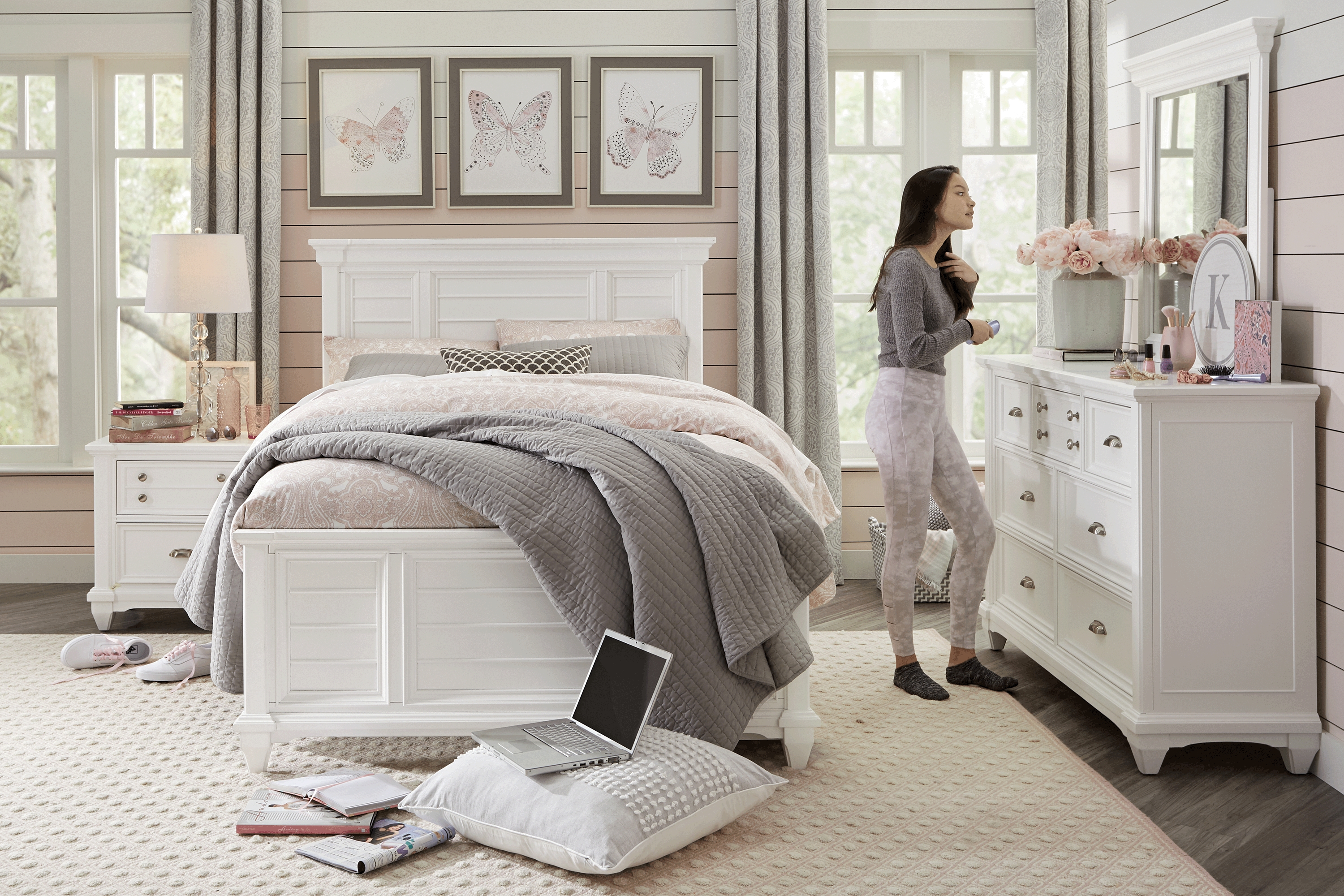 Kids Hilton Head White Twin XL Panel Bed - Thumbnail - Image 2