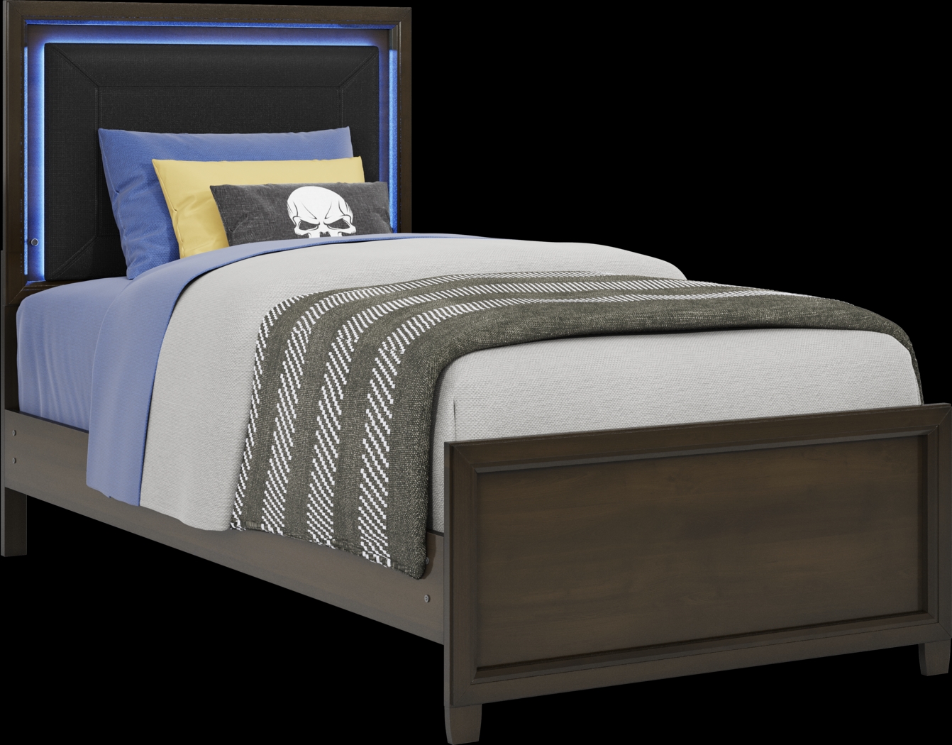 Kids Holden's Ridge Charcoal 5 Pc Twin Upholstered Bedroom - Thumbnail - Image 4