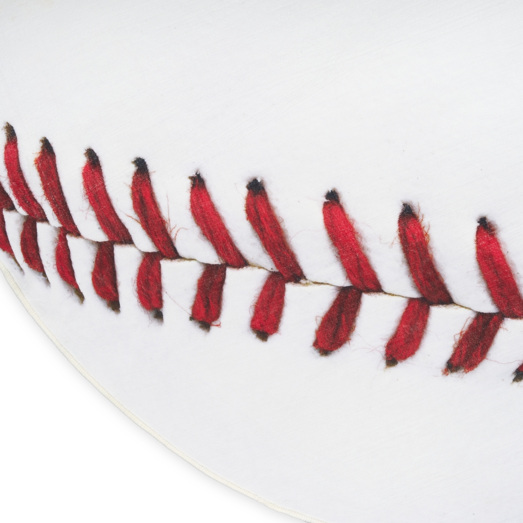 Kids Home Run White 5' Round Rug - Thumbnail - Image 5