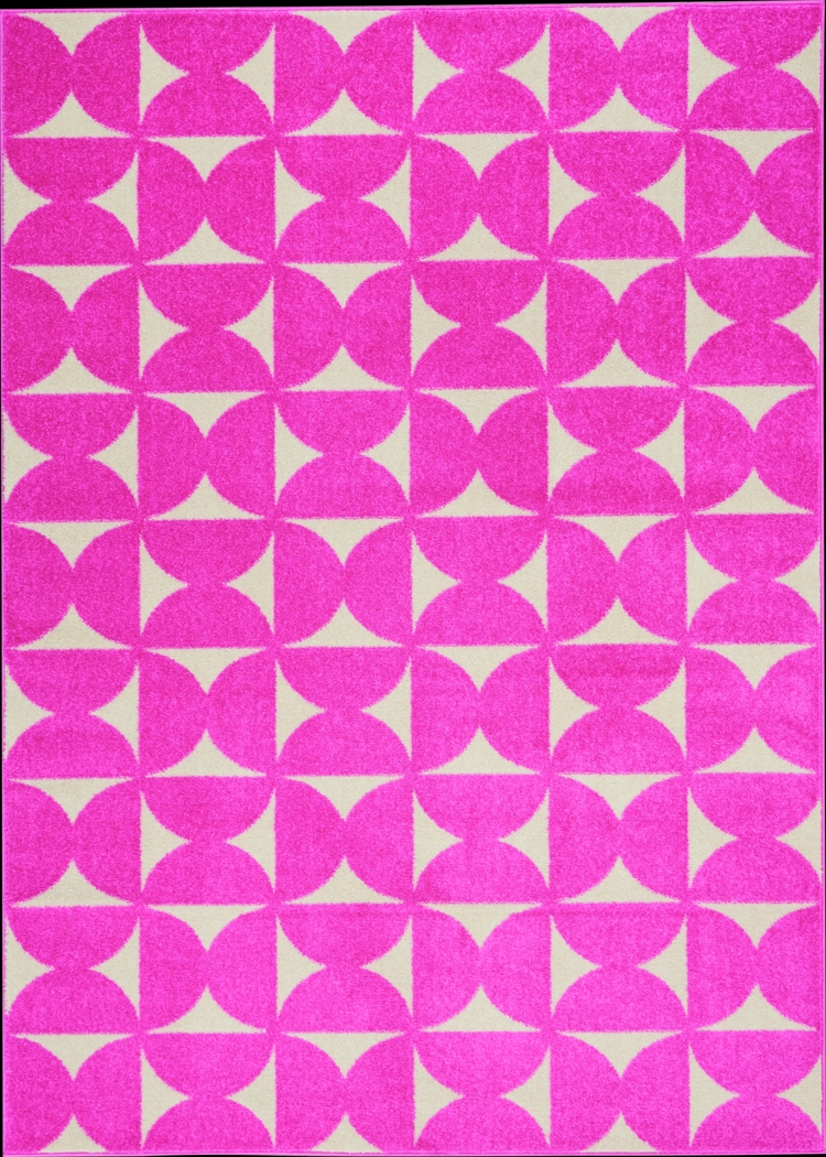 Kids Hourglass Stories Pink 5'3 x 7'3 Rug - Thumbnail - Image 1