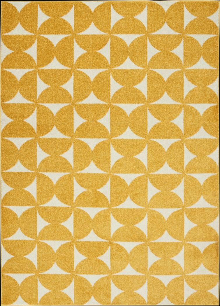 Kids Hourglass Stories Yellow 5'3 x 7'3 Rug - Thumbnail - Image 1