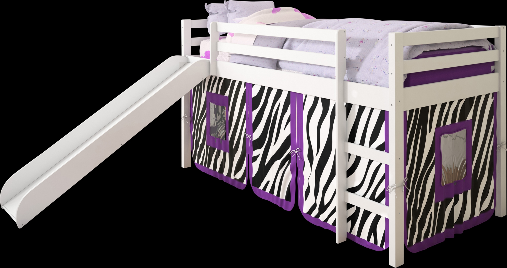 Kids Hoviespian Purple Twin Tent Loft Bed - Thumbnail - Image 1